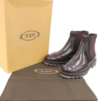 Tods Ankle Boots Leather Dark Brown 35.5