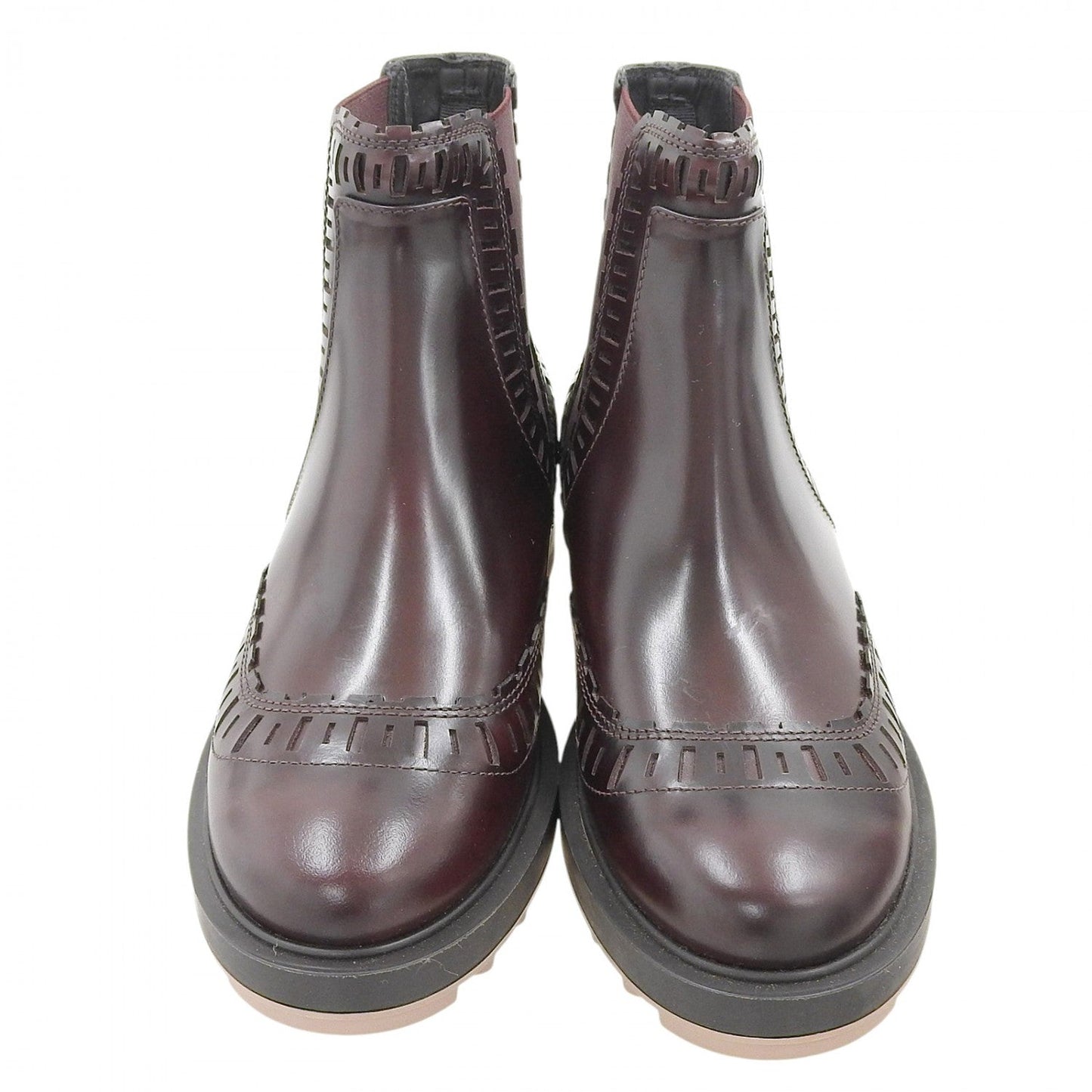 Tods Ankle Boots Leather Dark Brown 35.5