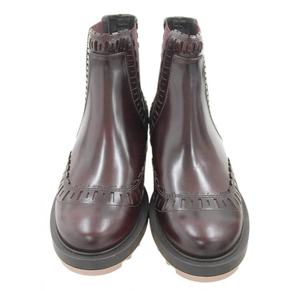 Tods Ankle Boots Leather Dark Brown 35.5