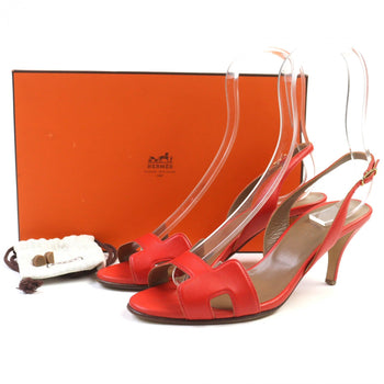 Hermes Sandals Leather Red Night 36