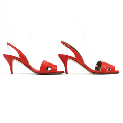 Hermes Sandals Leather Red Night 36