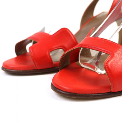 Hermes Sandals Leather Red Night 36