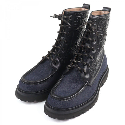 Salvatore Ferragamo Boots Denim Navy Black Naval2 7