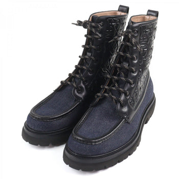 Salvatore Ferragamo Boots Denim Navy Black Naval2 7