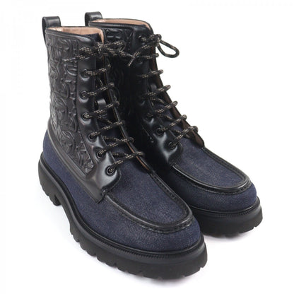Salvatore Ferragamo Boots Denim Navy Black Naval2 7