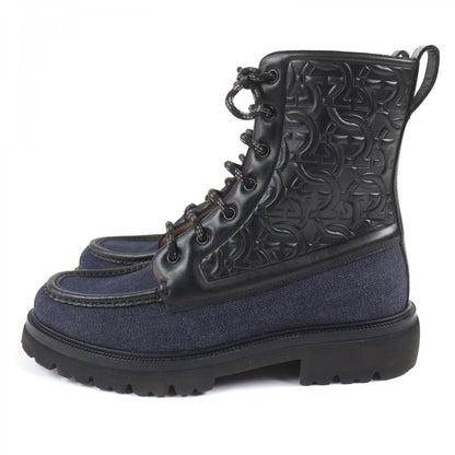 Salvatore Ferragamo Boots Denim Navy Black Naval2 7