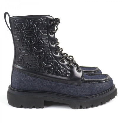 Salvatore Ferragamo Boots Denim Navy Black Naval2 7
