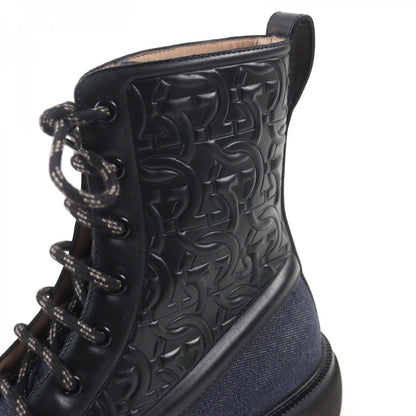 Salvatore Ferragamo Boots Denim Navy Black Naval2 7