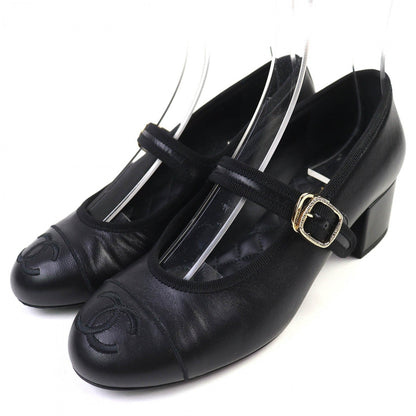 Chanel Pumps G46466 Leather Black Merry Jane 36.5
