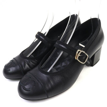 Chanel Pumps G46466 Leather Black Merry Jane 36.5