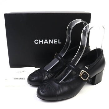 Chanel Pumps G46466 Leather Black Merry Jane 36.5