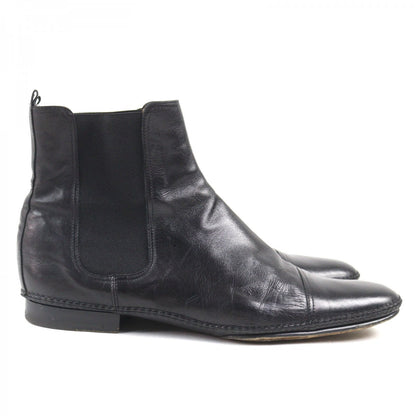 Hermes Boots Leather Black 42.5