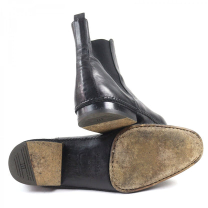 Hermes Boots Leather Black 42.5
