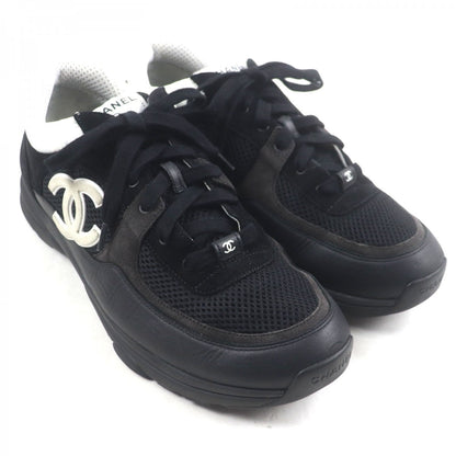 Chanel Low Cut Sneakers G38301 Mesh Black White 44