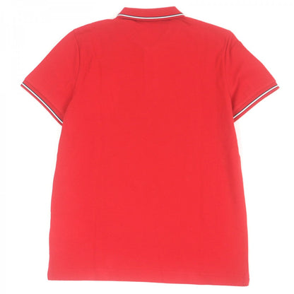 Moncler Short Sleeve Polo Shirt Cotton Red Maglia Polo Manicacorta S