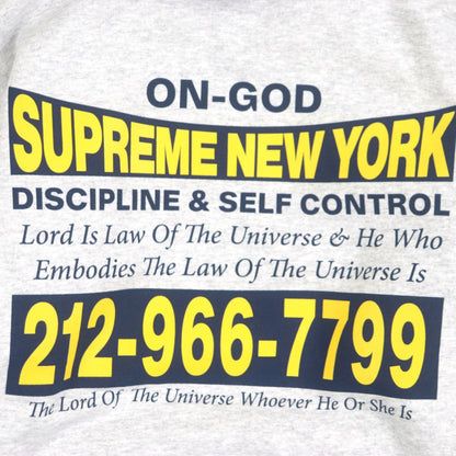 Supreme Hoodie Cotton Gray On God Hooded Sweatshirt M