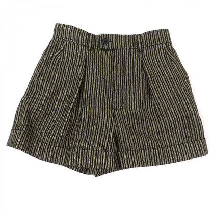 Saint Laurent Paris Shorts 600738 Linen Gold Black 40