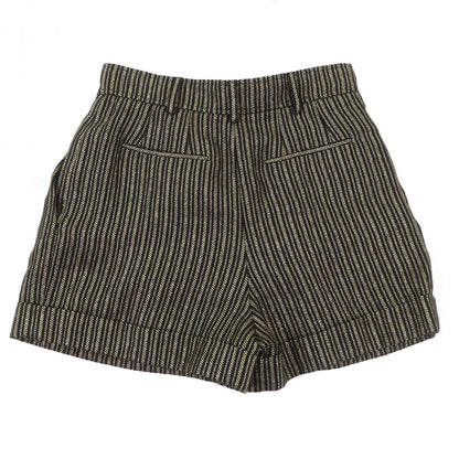 Saint Laurent Paris Shorts 600738 Linen Gold Black 40