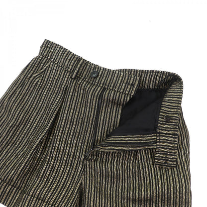 Saint Laurent Paris Shorts 600738 Linen Gold Black 40
