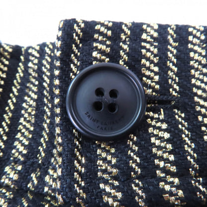 Saint Laurent Paris Shorts 600738 Linen Gold Black 40