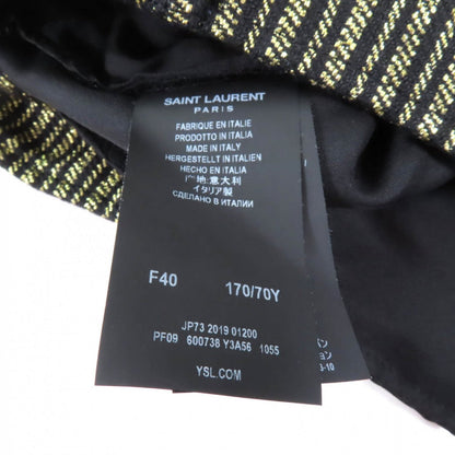 Saint Laurent Paris Shorts 600738 Linen Gold Black 40