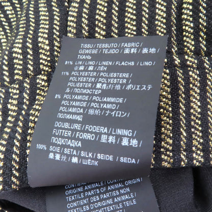 Saint Laurent Paris Shorts 600738 Linen Gold Black 40
