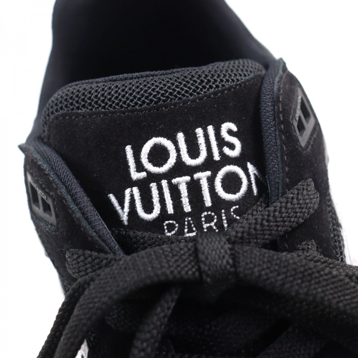 Louis Vuitton Sneakers 1A9J1D Leather Black Type Runaway Line 6.5