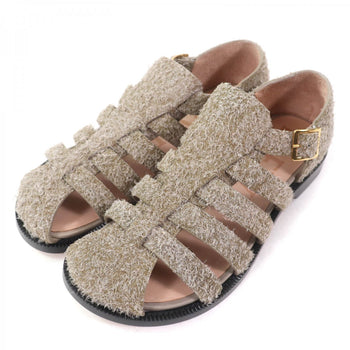 Loewe Sandals 592404 Suede Leather Khaki Campo 38