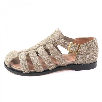 Loewe Sandals 592404 Suede Leather Khaki Campo 38