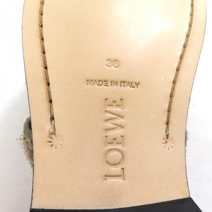 Loewe Sandals 592404 Suede Leather Khaki Campo 38