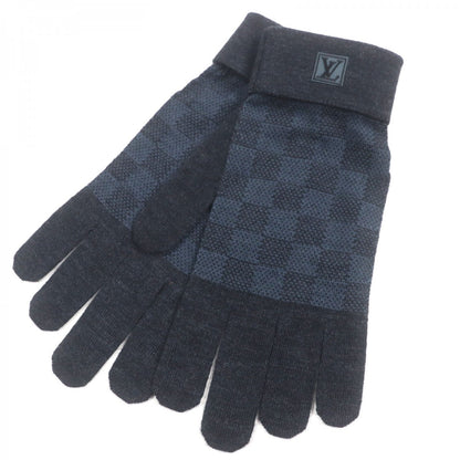 Louis Vuitton Gloves M70008 Wool Two-Tone Color (Blue) Damier Graphite Damier Gon Petite