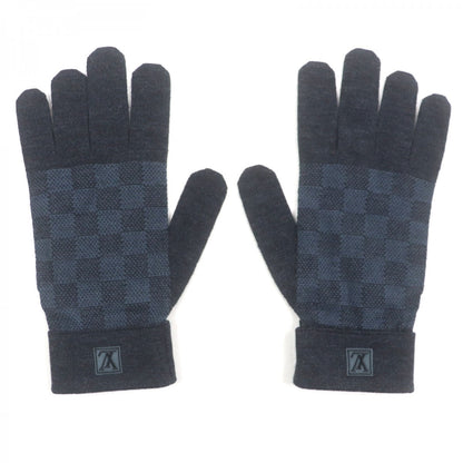 Louis Vuitton Gloves M70008 Wool Two-Tone Color (Blue) Damier Graphite Damier Gon Petite