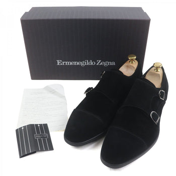 Ermenegildo Zegna Leather Shoes Suede Leather Black 9.5