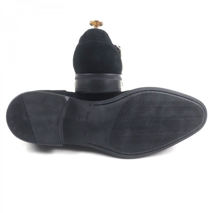 Ermenegildo Zegna Leather Shoes Suede Leather Black 9.5
