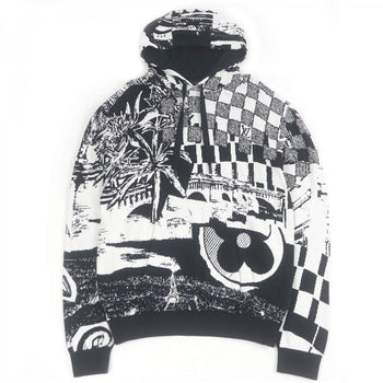 Louis Vuitton Hoodie Cotton White Black M