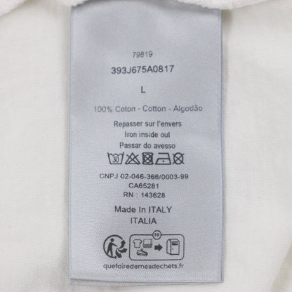 Dior Homme Long-Sleeved T-Shirt 393J675A0817 Cotton White Printed Sweat Shirt L