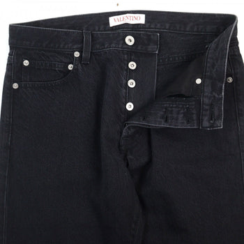 Valentino Denim Pants Xv3De01W888 Cotton Black 31