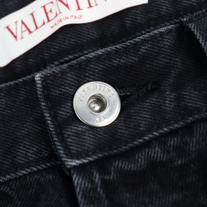 Valentino Denim Pants Xv3De01W888 Cotton Black 31