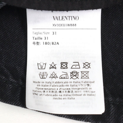 Valentino Denim Pants Xv3De01W888 Cotton Black 31