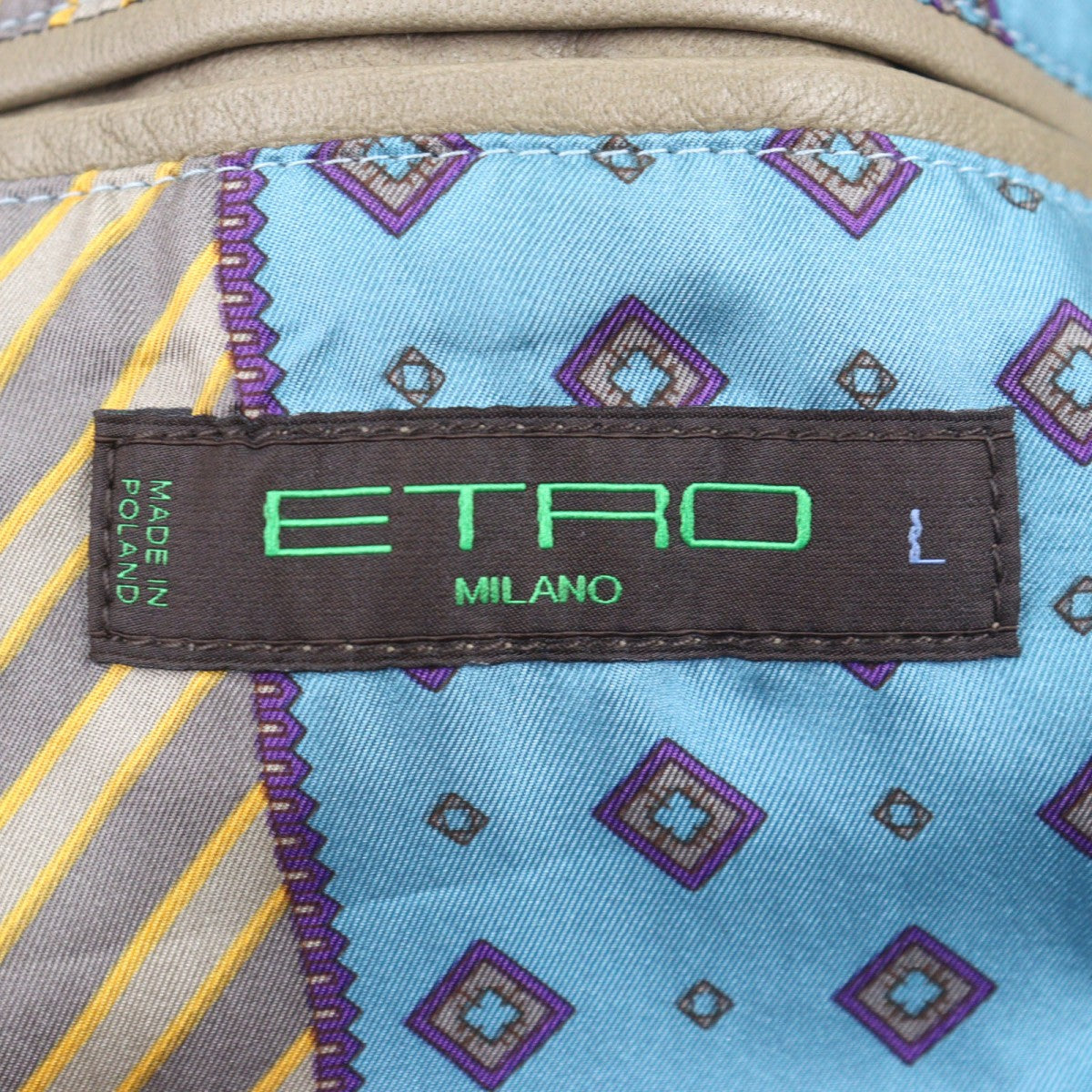 Etro Leather Jacket Lambskin Beige L