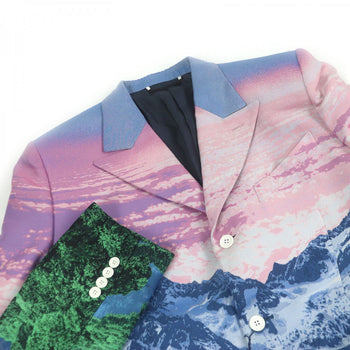 Louis Vuitton Tailored Jacket Polyester Pink Type Lv Landscape 50