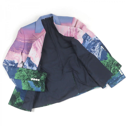 Louis Vuitton Tailored Jacket Polyester Pink Type Lv Landscape 50