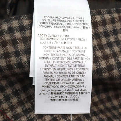 Salvatore Ferragamo Tailored Jacket Wool Brown Type Check Pattern 46-7R