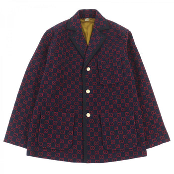 Gucci Coat 597911 Wool Navy Red 44