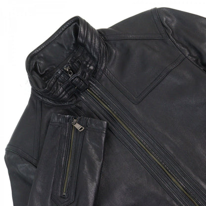 Burberry Black Label Riders Jacket D1F06-605-09 Sheep Leather Black M