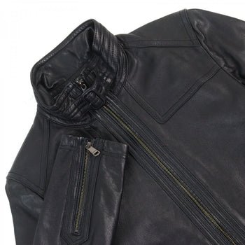 Burberry Black Label Riders Jacket D1F06-605-09 Sheep Leather Black M