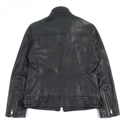 Burberry Black Label Riders Jacket D1F06-605-09 Sheep Leather Black M