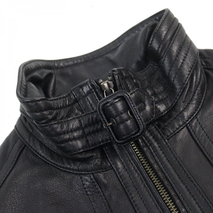 Burberry Black Label Riders Jacket D1F06-605-09 Sheep Leather Black M