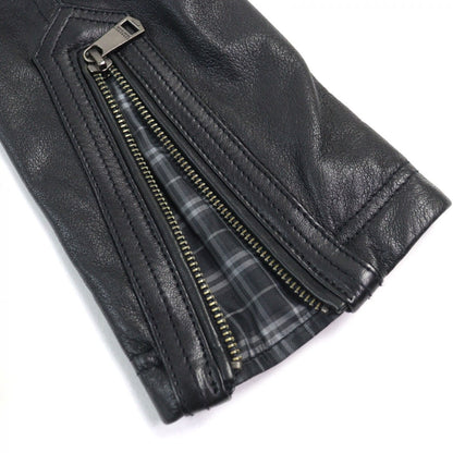 Burberry Black Label Riders Jacket D1F06-605-09 Sheep Leather Black M