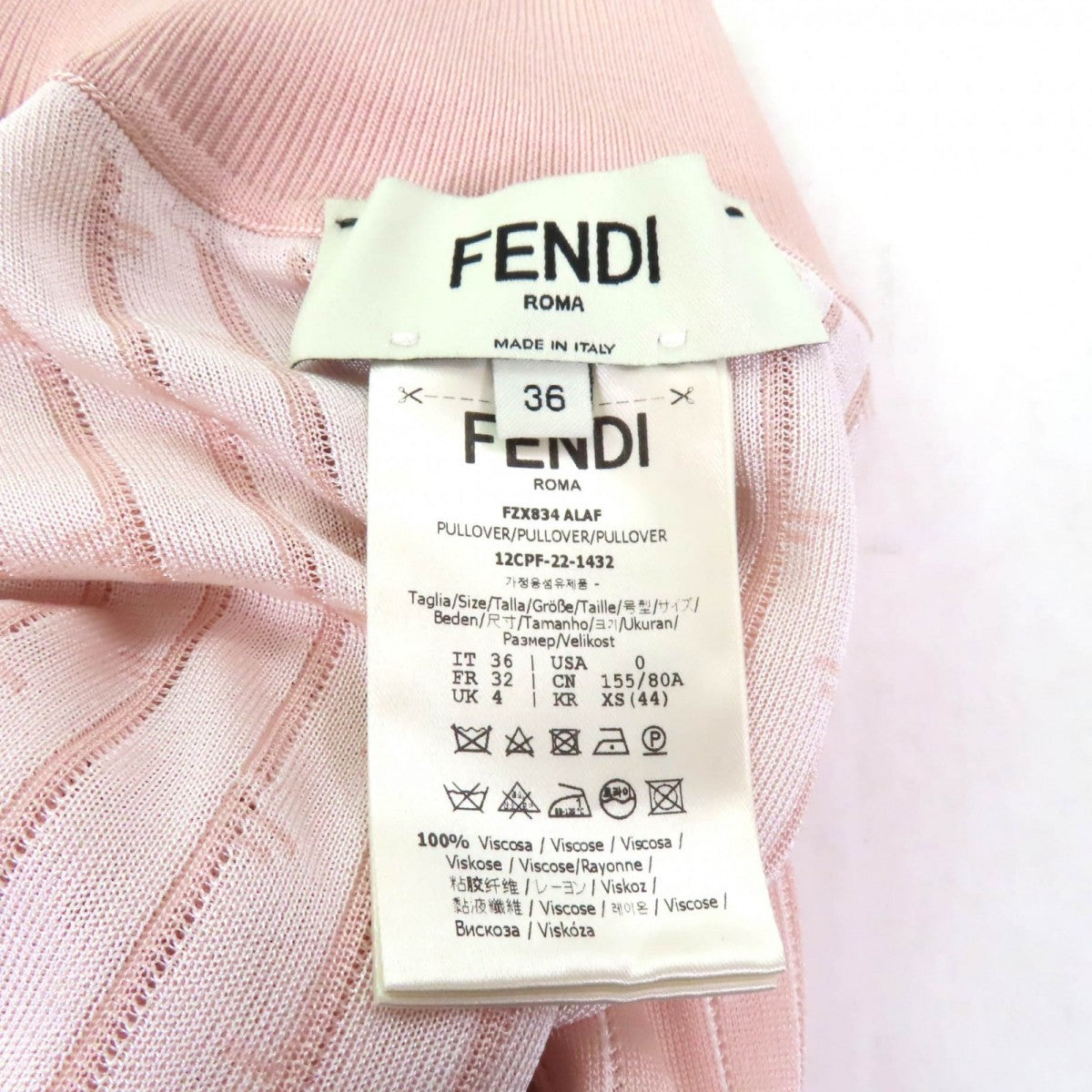 Fendi Knit Fzx834 Rayon Pink 36